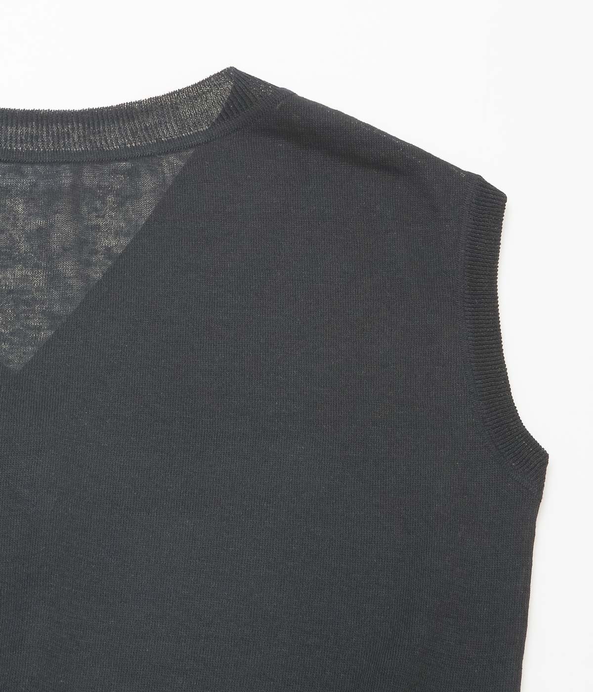 TU ES MON TRESOR ''V-NECK LINEN KNIT VEST'' (BLACK)
