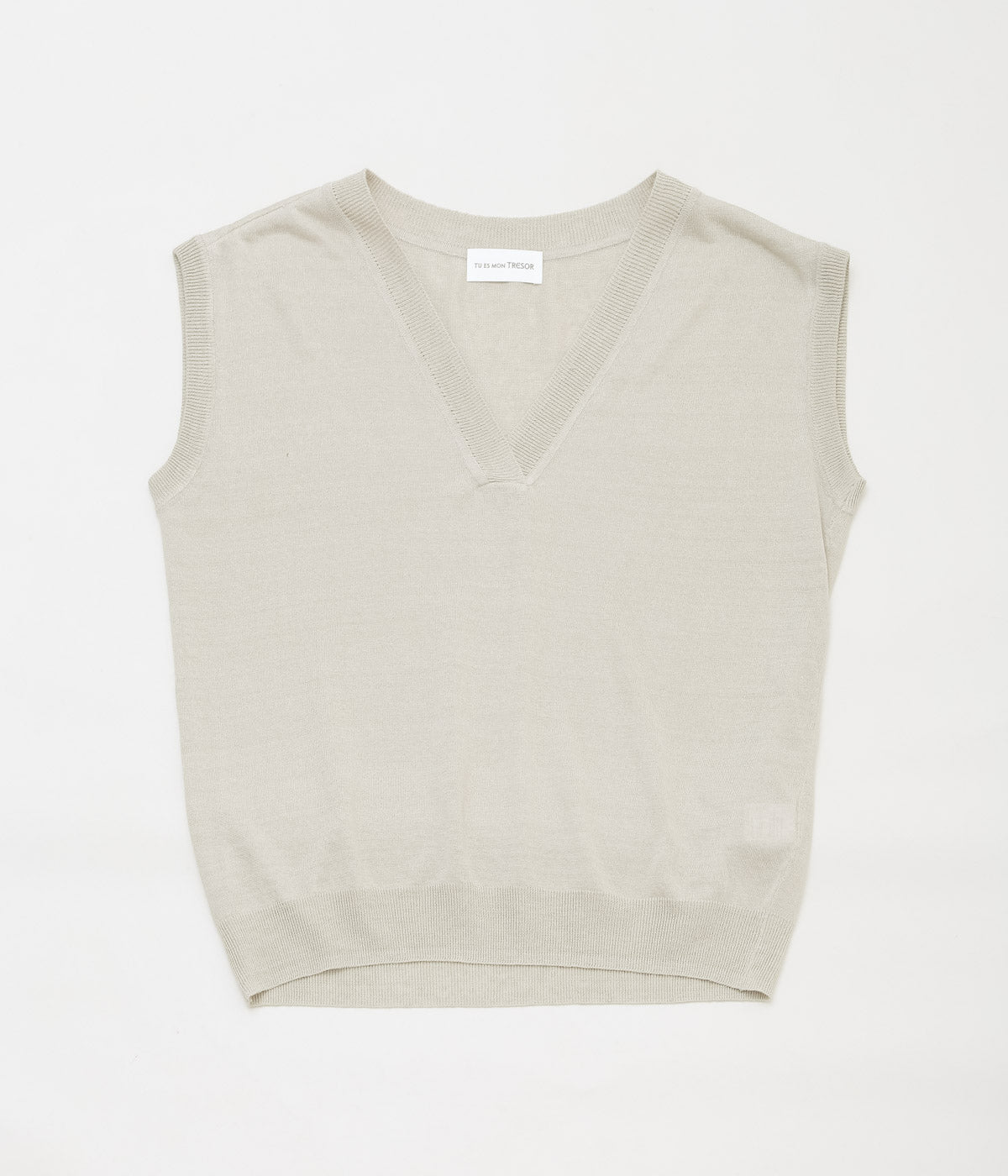 TU ES MON TRESOR ''V-NECK LINEN KNIT VEST'' (L.GREY)
