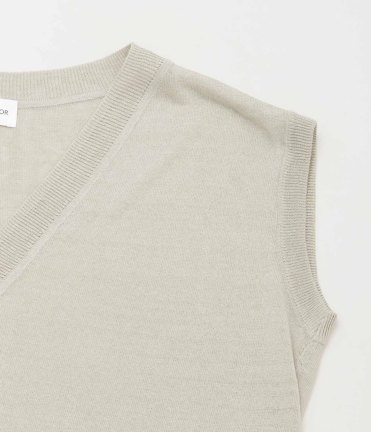 TU ES MON TRESOR ''V-NECK LINEN KNIT VEST'' (L.GREY)