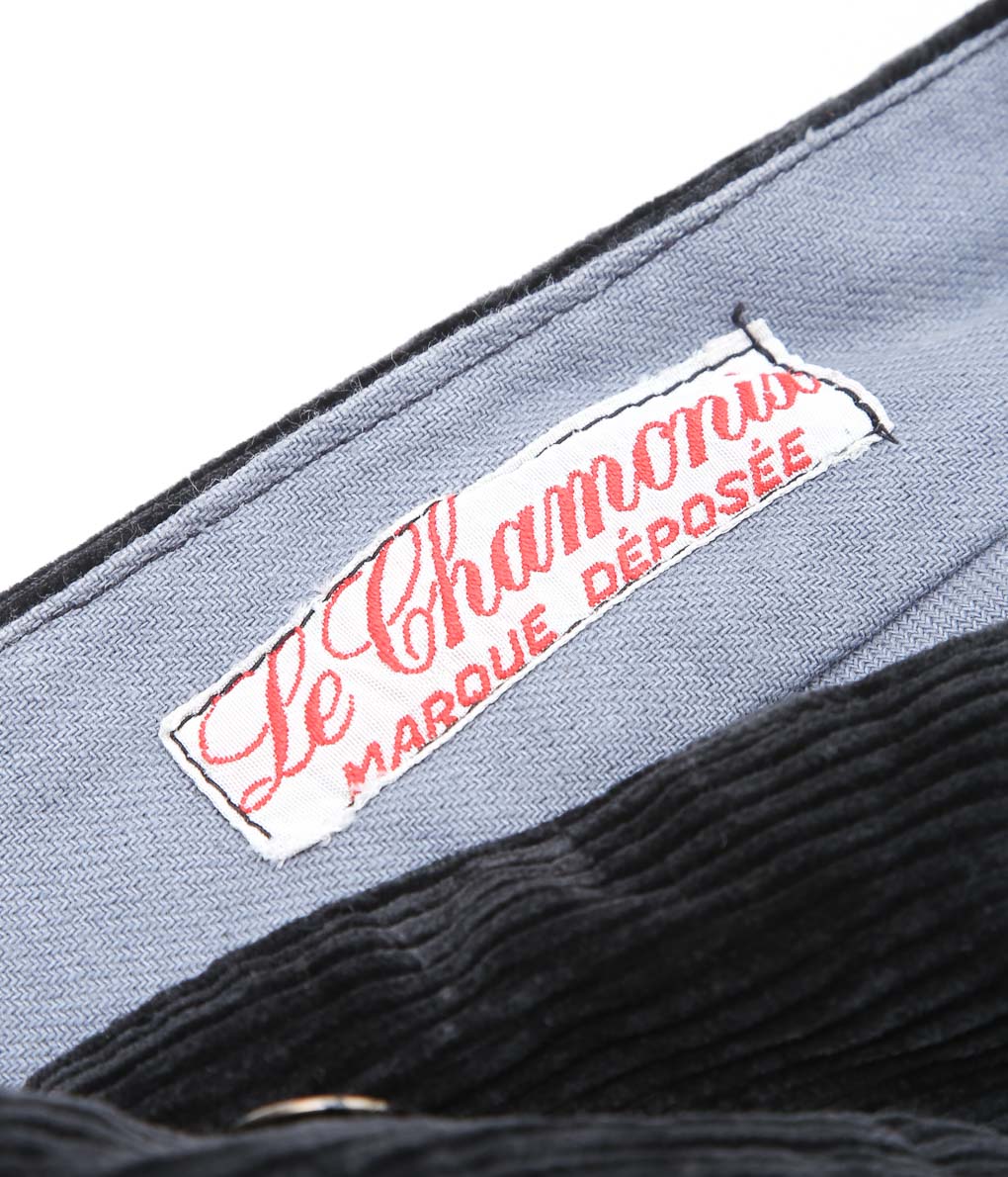 USED&VINATGE ''30-40s FRENCH CORDUROY TROUSERS "LE CHAMONIX"'' (BLACK)