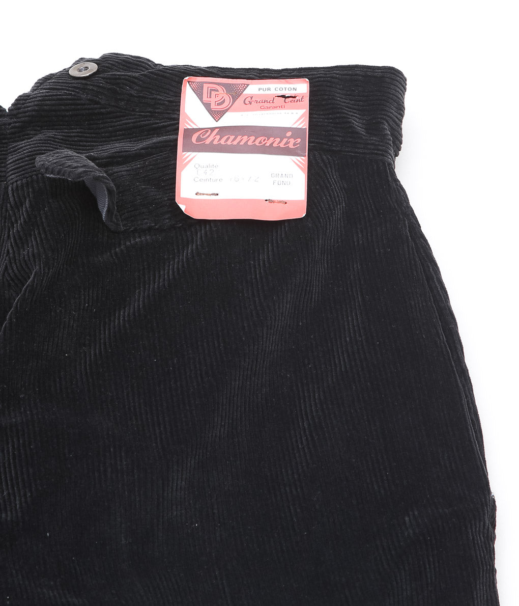 USED&VINATGE ''30-40s FRENCH CORDUROY TROUSERS "LE CHAMONIX"'' (BLACK)