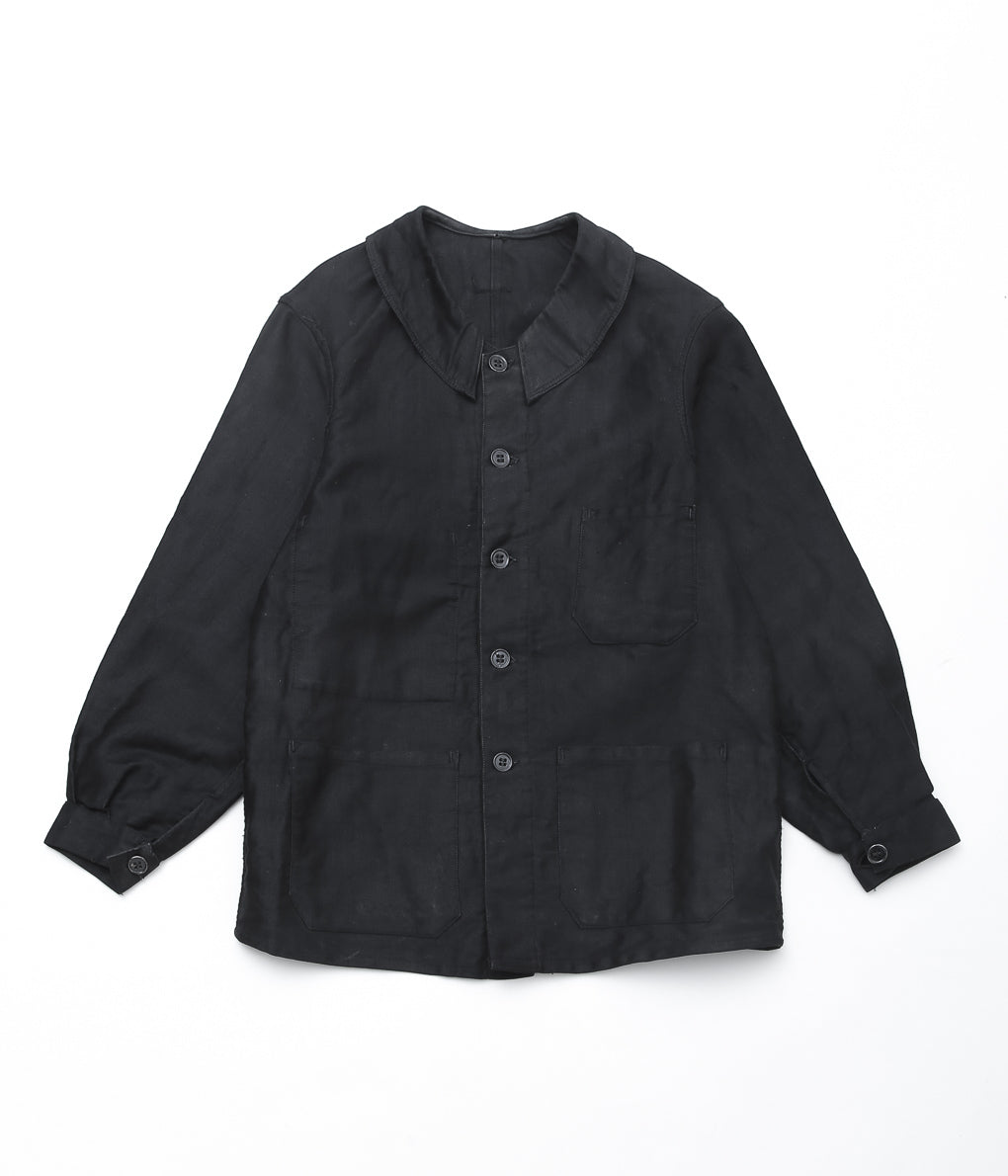 USED&VINATGE ''30's BLACK MOLESKIN WORK JACKET'' (BLACK)