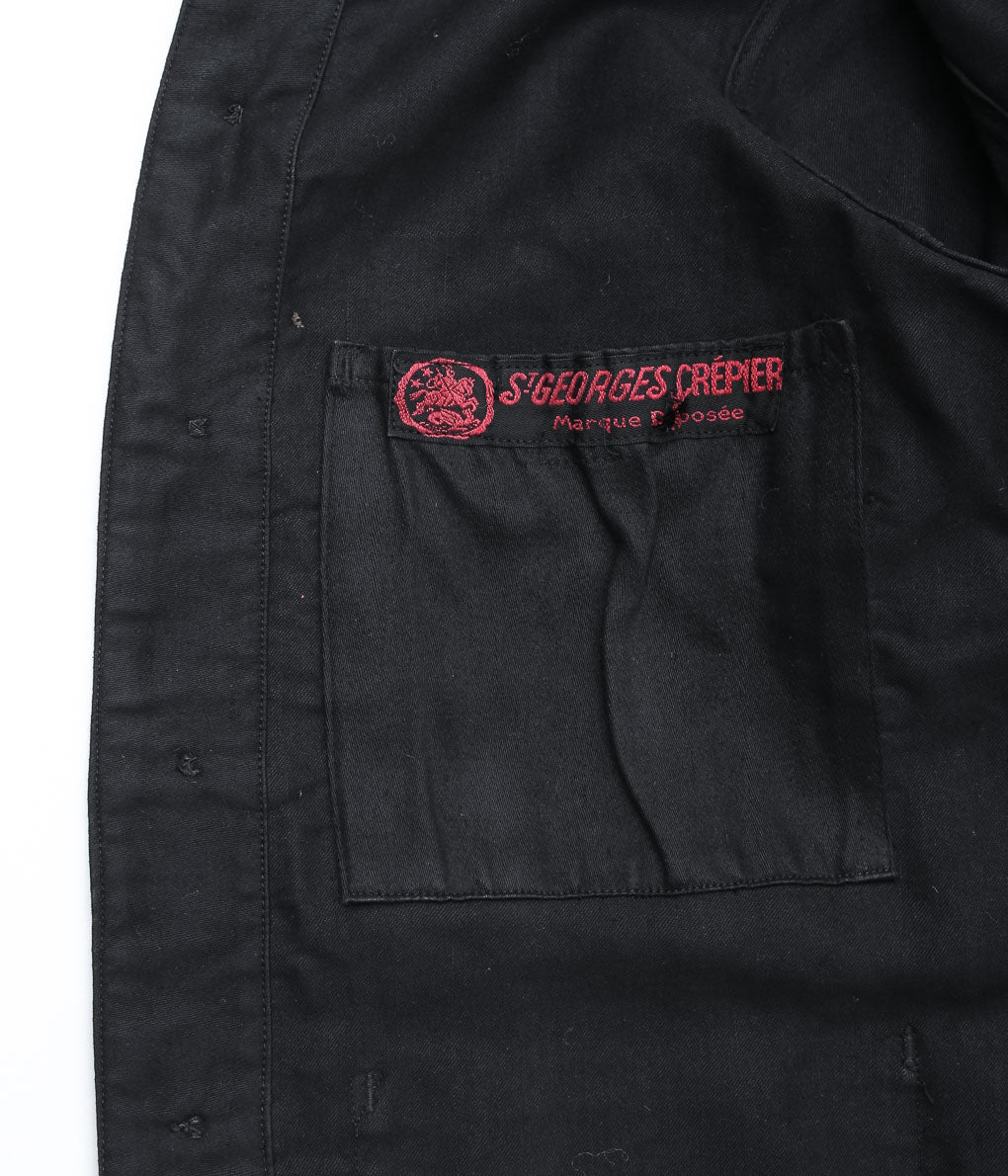 USED&VINATGE ''30's BLACK MOLESKIN WORK JACKET'' (BLACK)