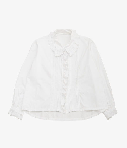 USED&VINATGE ''40-50's FRENCH VINTAGE BLOUSE'' (WHITE)