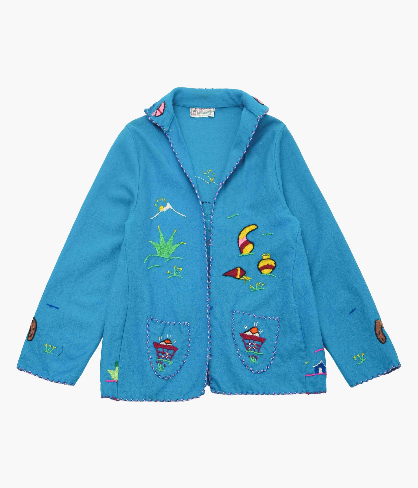USED&VINTAGE ''40~50's MEXICAN SOUVENIR JACKET'' (TURQUOISE)
