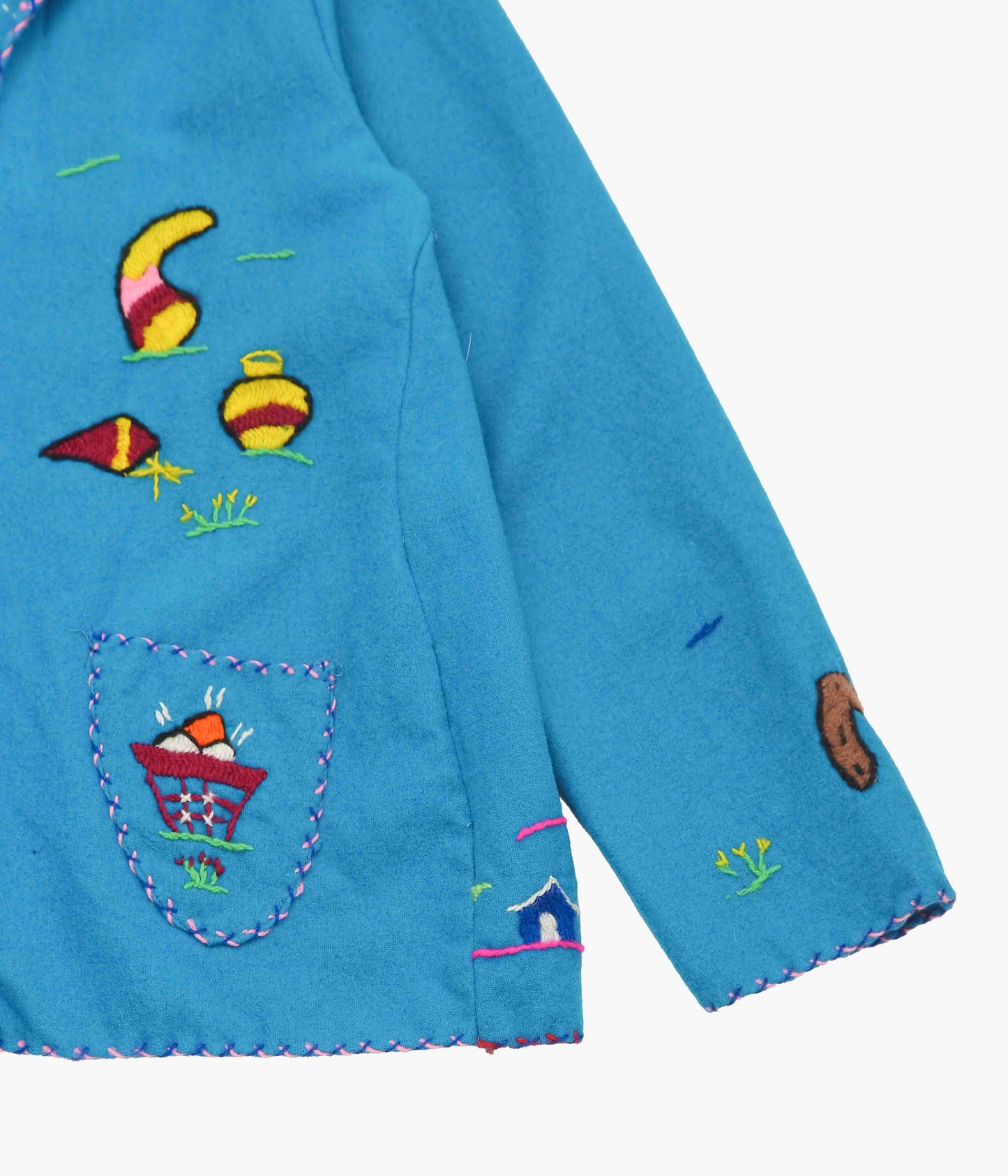 USED&VINTAGE ''40~50's MEXICAN SOUVENIR JACKET'' (TURQUOISE)