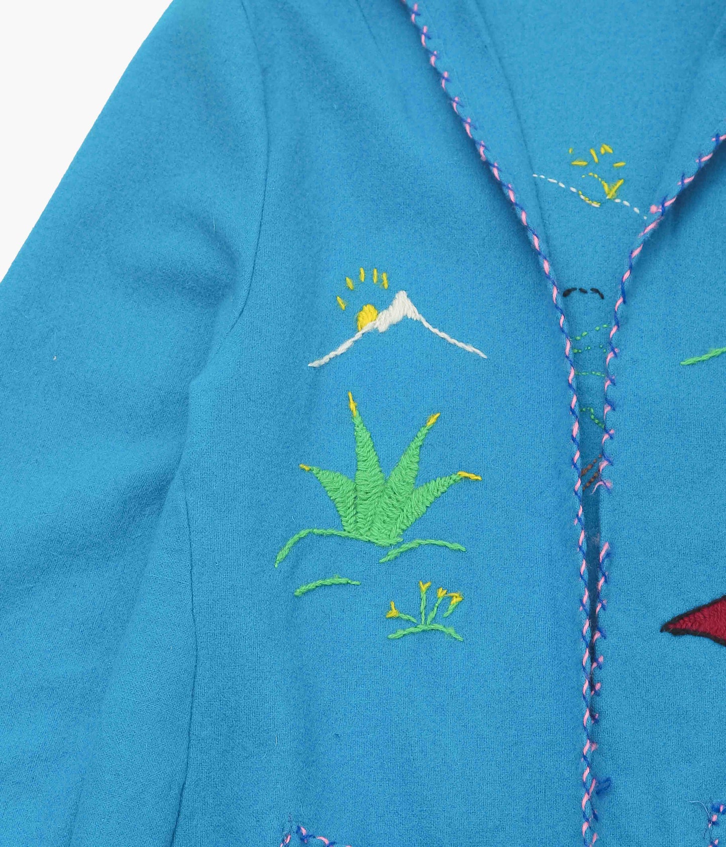 USED&VINTAGE ''40~50's MEXICAN SOUVENIR JACKET'' (TURQUOISE)
