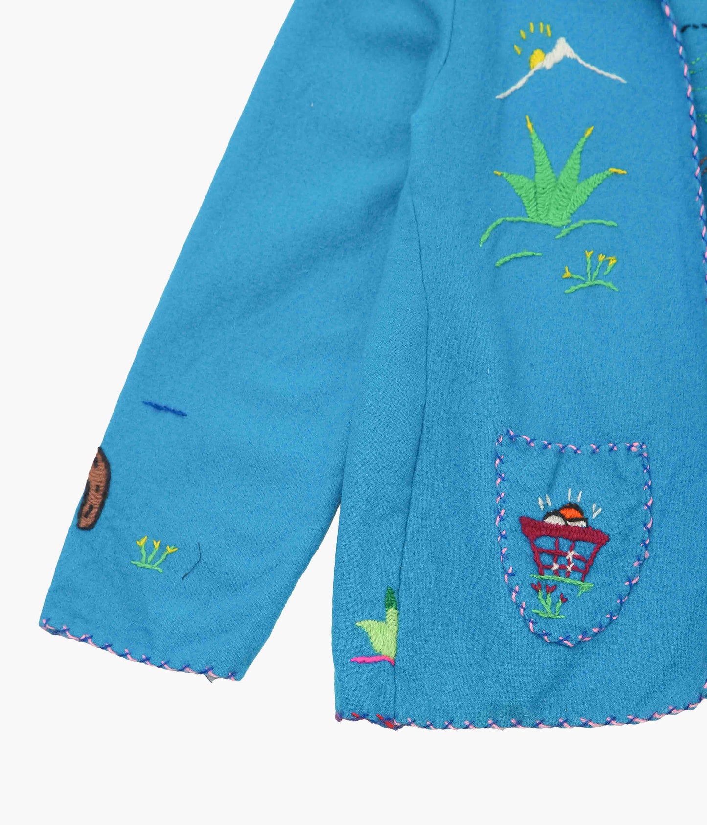 USED&VINTAGE ''40~50's MEXICAN SOUVENIR JACKET'' (TURQUOISE)