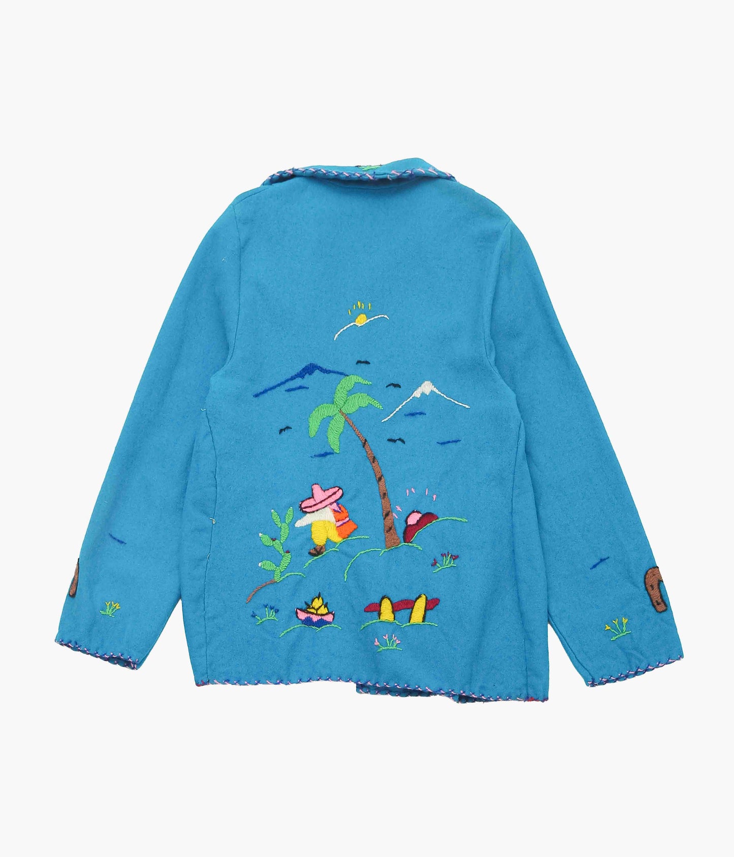 USED&VINTAGE ''40~50's MEXICAN SOUVENIR JACKET'' (TURQUOISE)