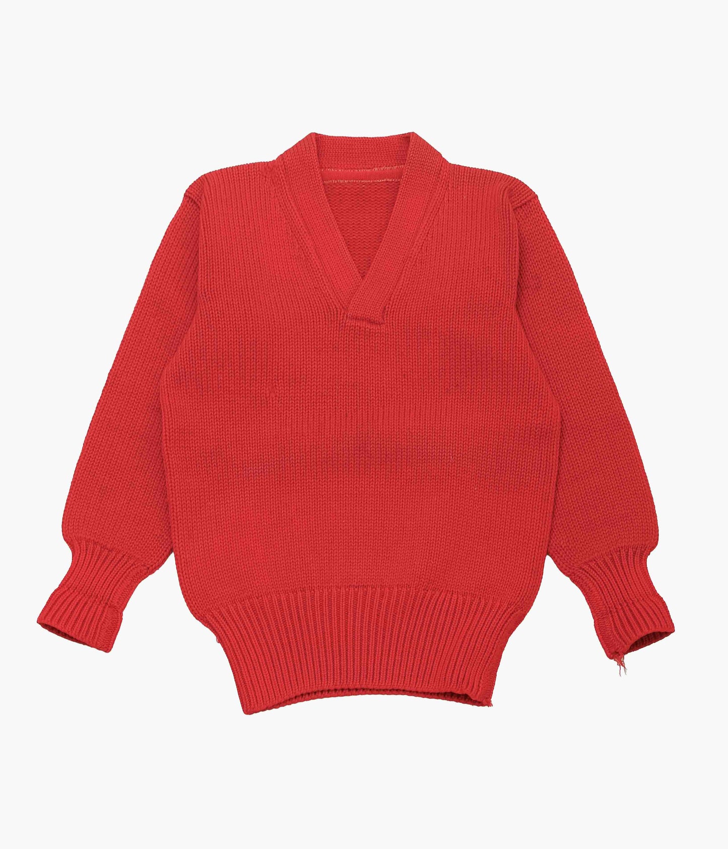 USED&VINTAGE''40'S V-NECK LETTERED SWEATER''(RED)