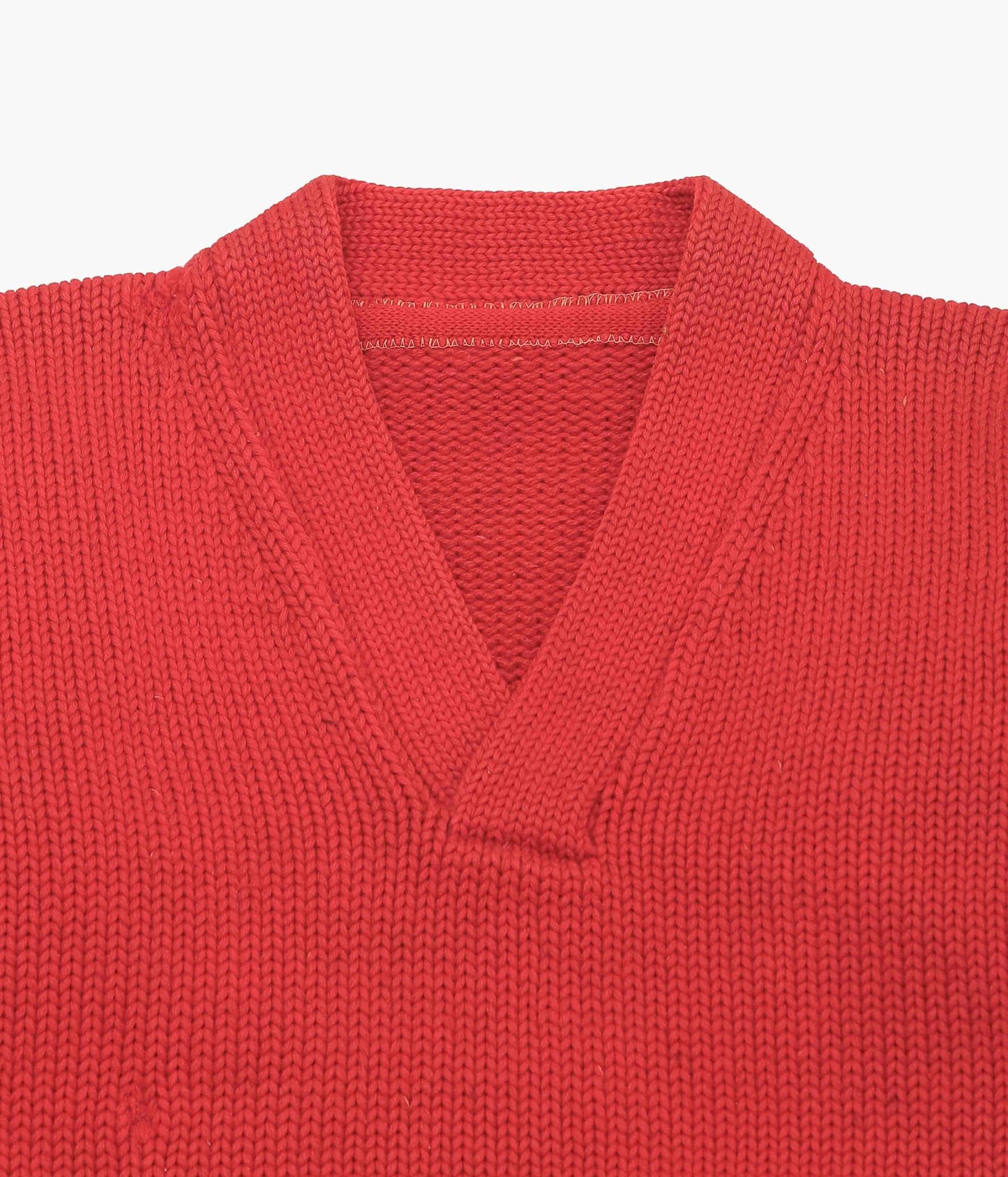 USED&VINTAGE''40'S V-NECK LETTERED SWEATER''(RED)
