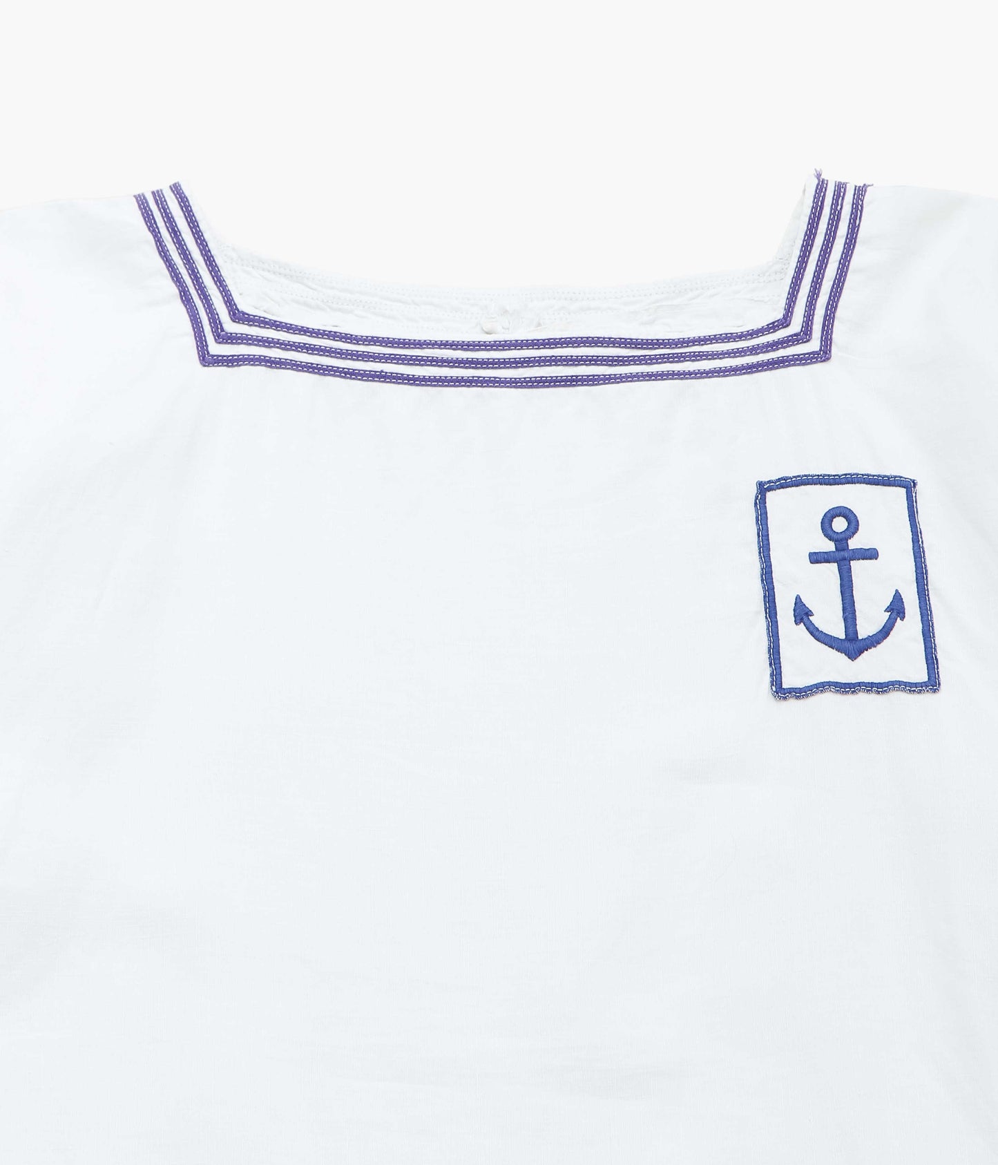 USED&VINTAGE ''50's FRENCH NAVY S/S SAILOR SHIRT'' (WHITE / BLUE)