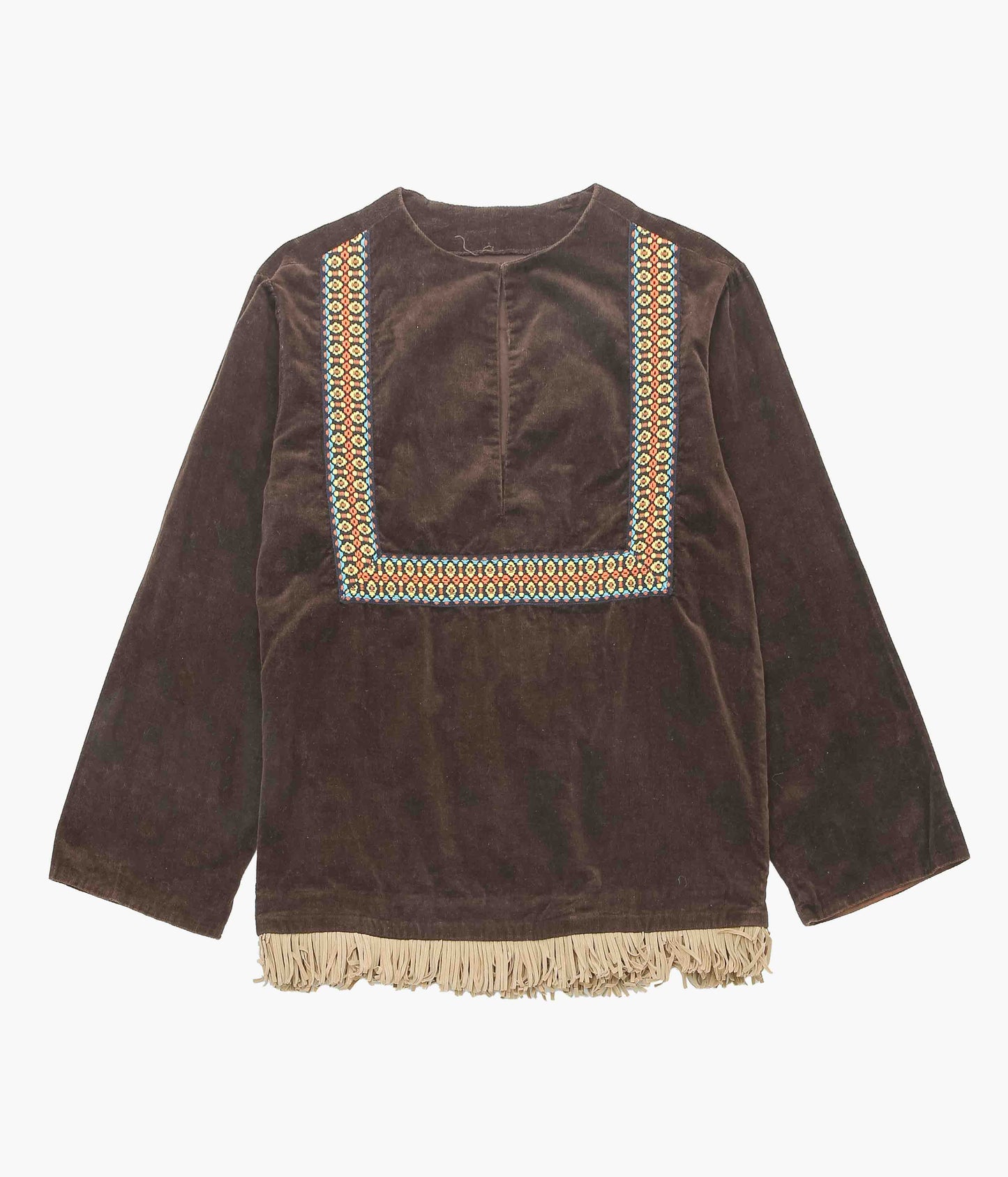 USED&VINTAGE ''70's HIPPIE PULLOVER '' (BROWN)