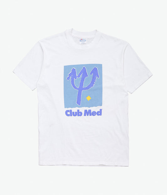 VINTAGE CLOTHING ''90'S CLUB MED TEE MADE IN THE U.S.A.'' (WHITE)