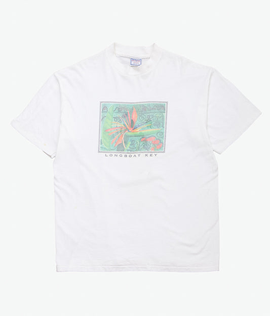 VINTAGE CLOTHING ''90'S LONGBOAT KEY TEE'' (WHITE)