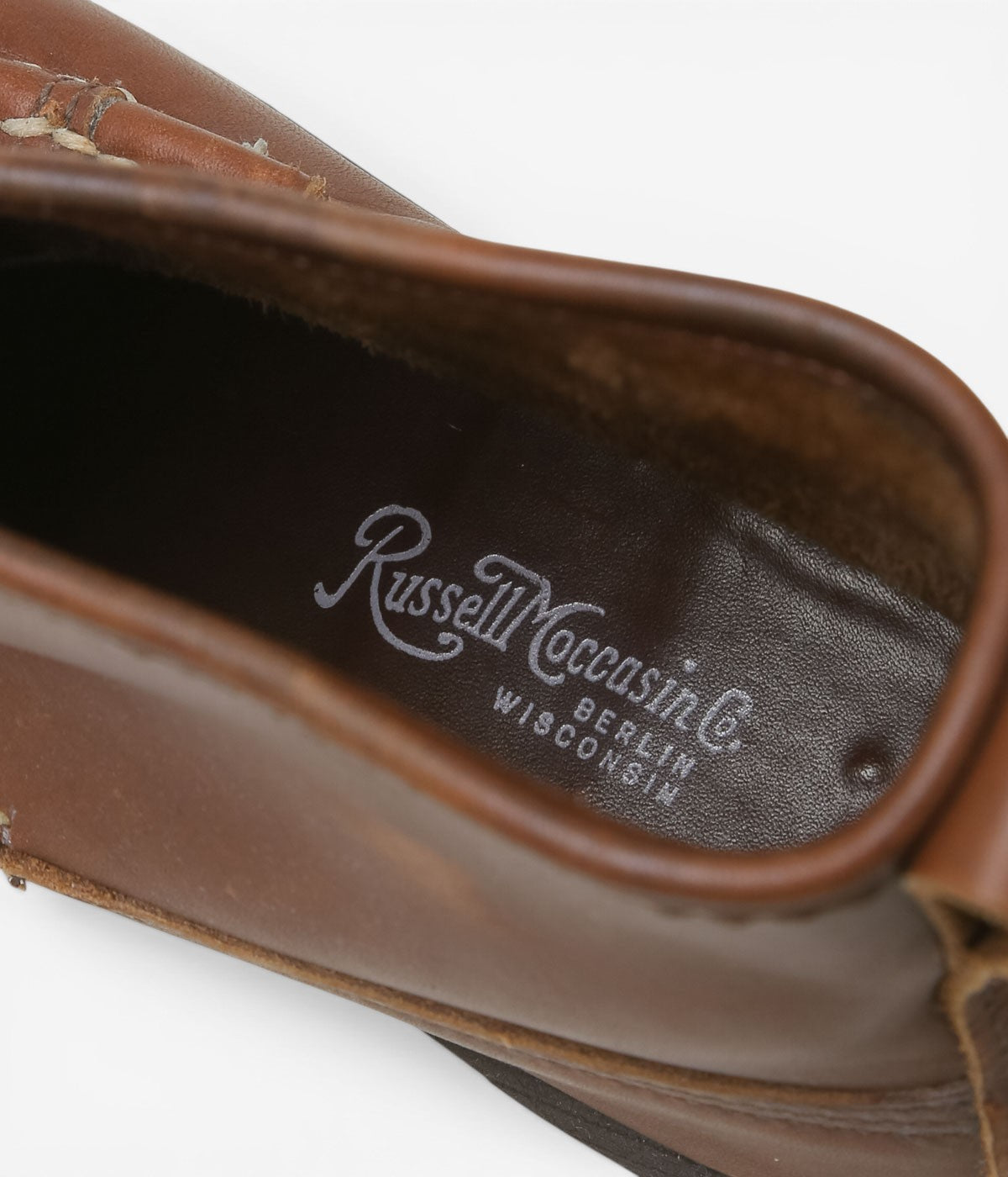 USED&VINTAGE ''90's RUSSEL MOCCASIN KNOCK-A-BOUT BOOT'' (BROWN)
