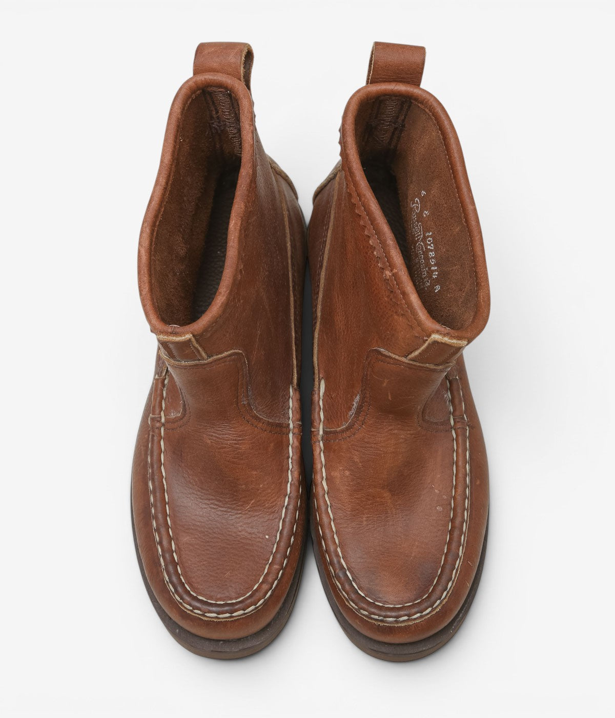 USED & VINTAGE "90's RUSSELL MOCCASIN KNOCK-A-BOUT BOOT" (BROWN)