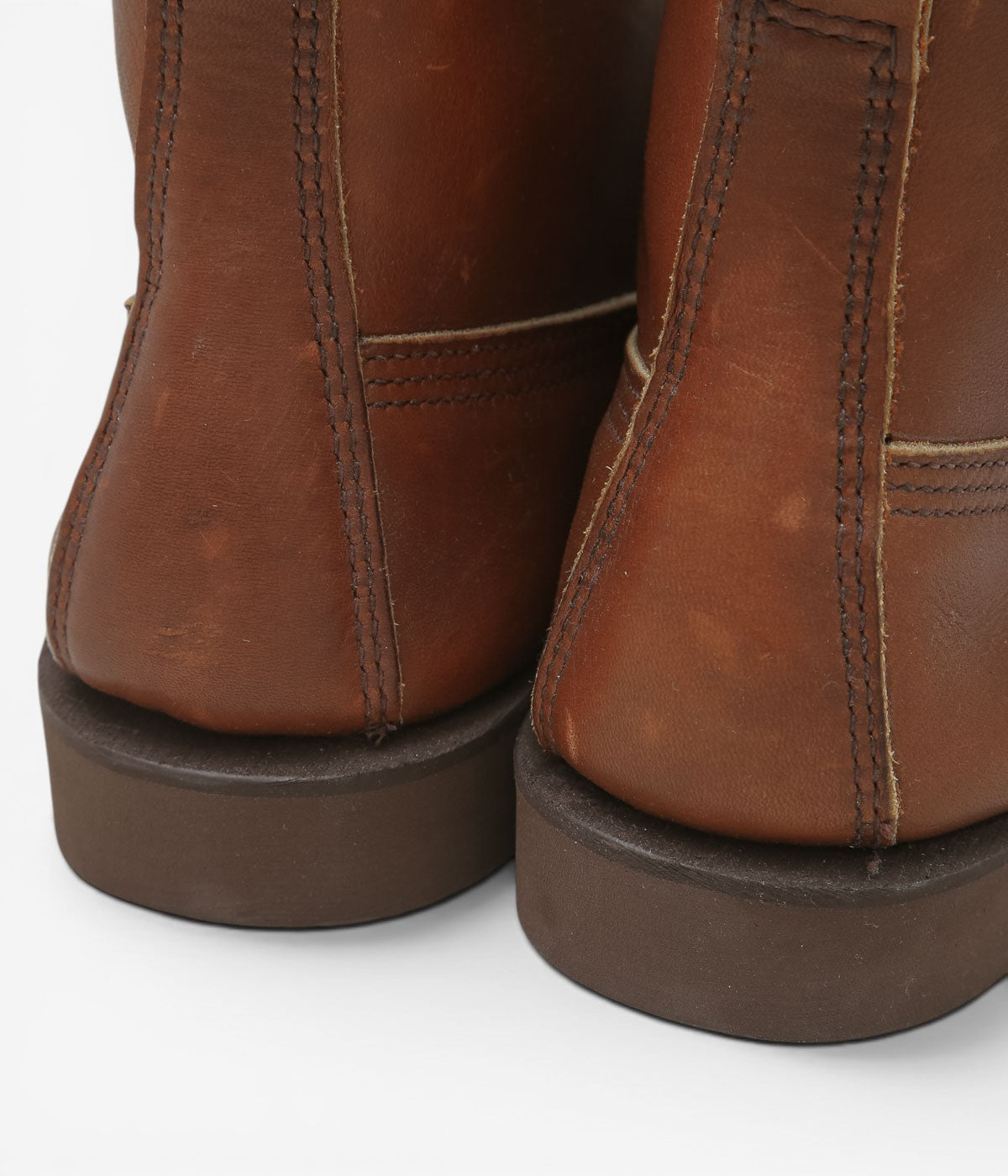 USED&VINTAGE ''90's RUSSELL MOCCASIN KNOCK-A-BOUT BOOT'' (BROWN-2)