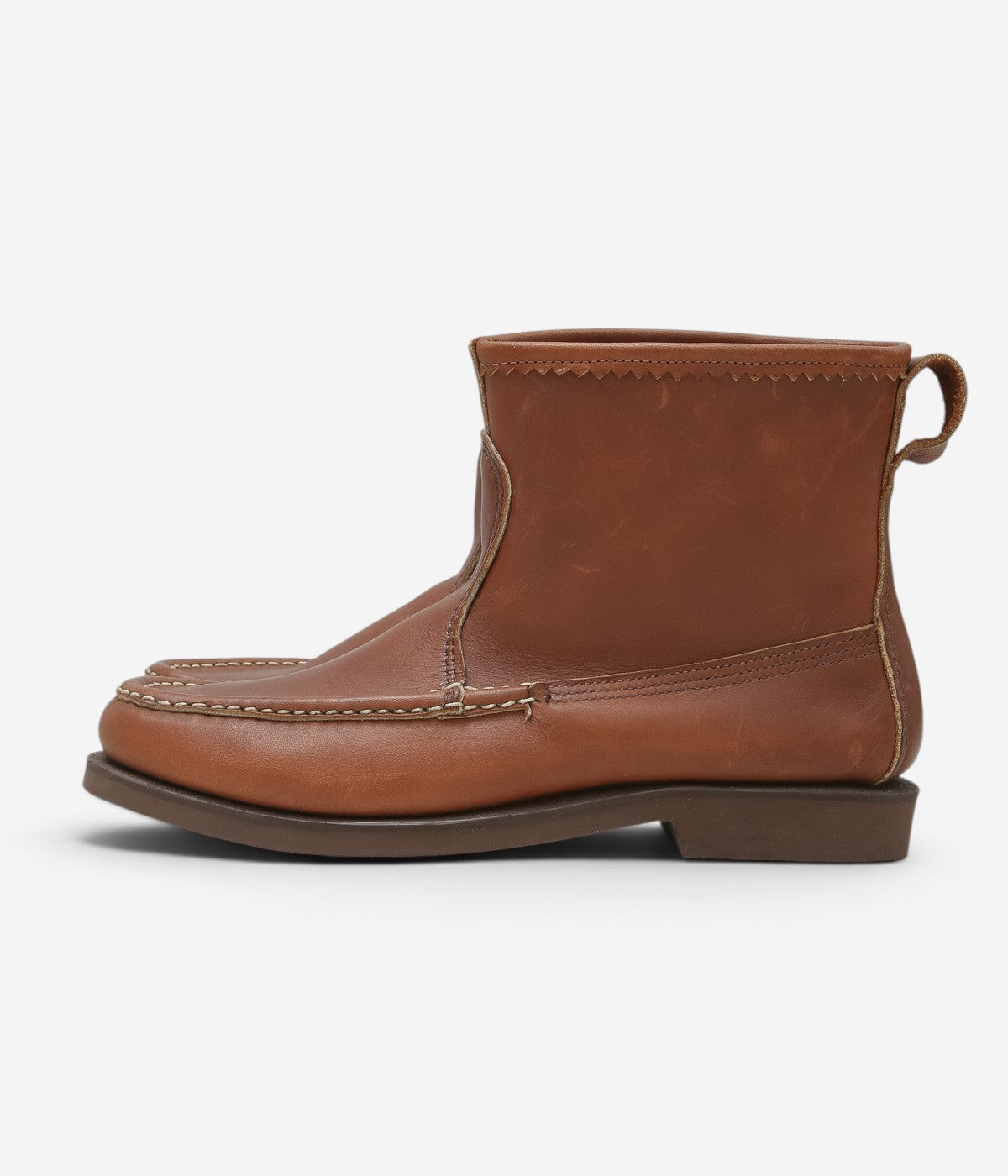 USED&VINTAGE ''90's RUSSELL MOCCASIN KNOCK-A-BOUT BOOT'' (BROWN-2)