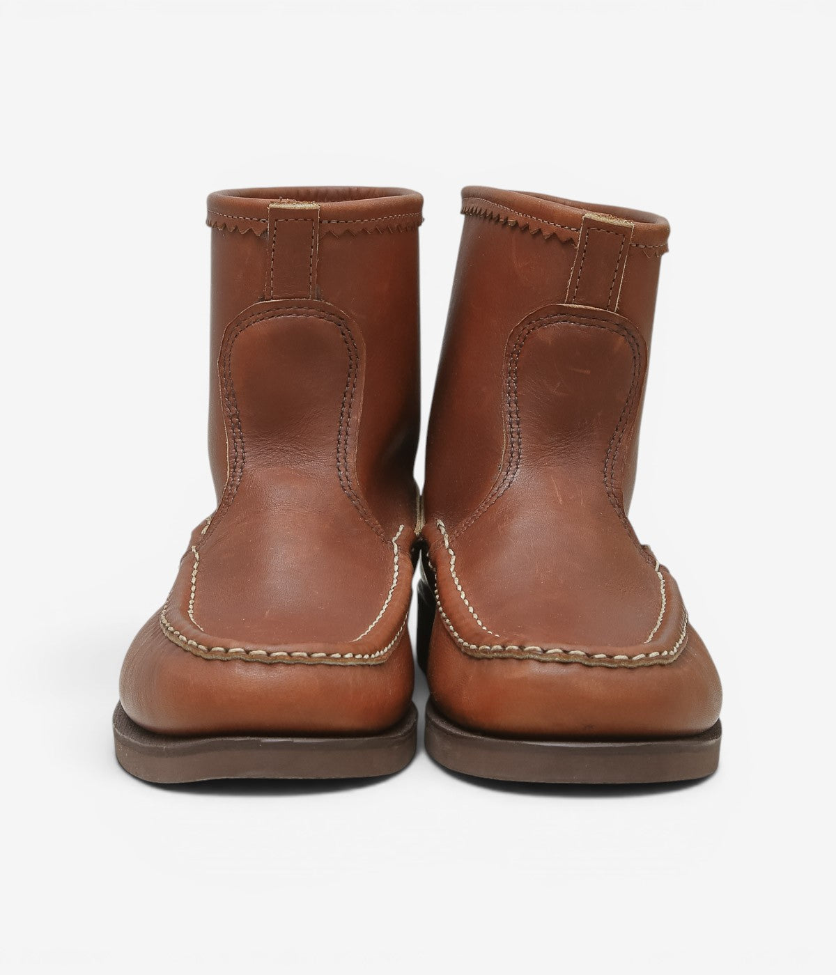 USED&VINTAGE ''90's RUSSELL MOCCASIN KNOCK-A-BOUT BOOT'' (BROWN-2)