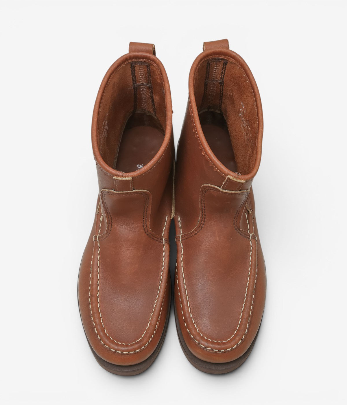 USED&VINTAGE ''90's RUSSELL MOCCASIN KNOCK-A-BOUT BOOT'' (BROWN-2)