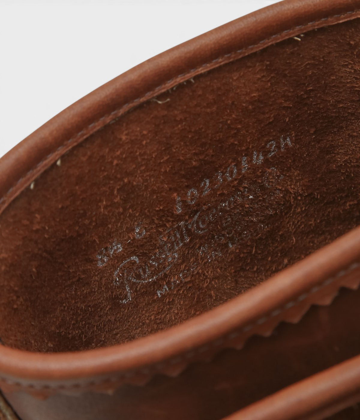 USED&VINTAGE ''90's RUSSELL MOCCASIN KNOCK-A-BOUT BOOT'' (BROWN-2)