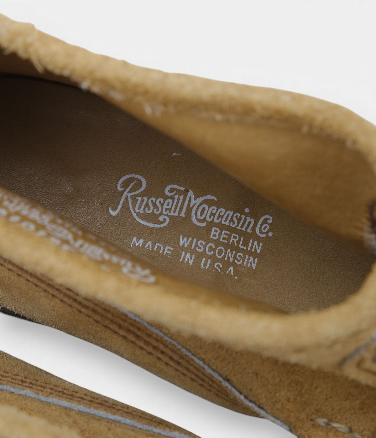 USED&VINTAGE ''90's RUSSEL MOCCASIN KNOCK-A-BOUT BOOT'' (TAN)