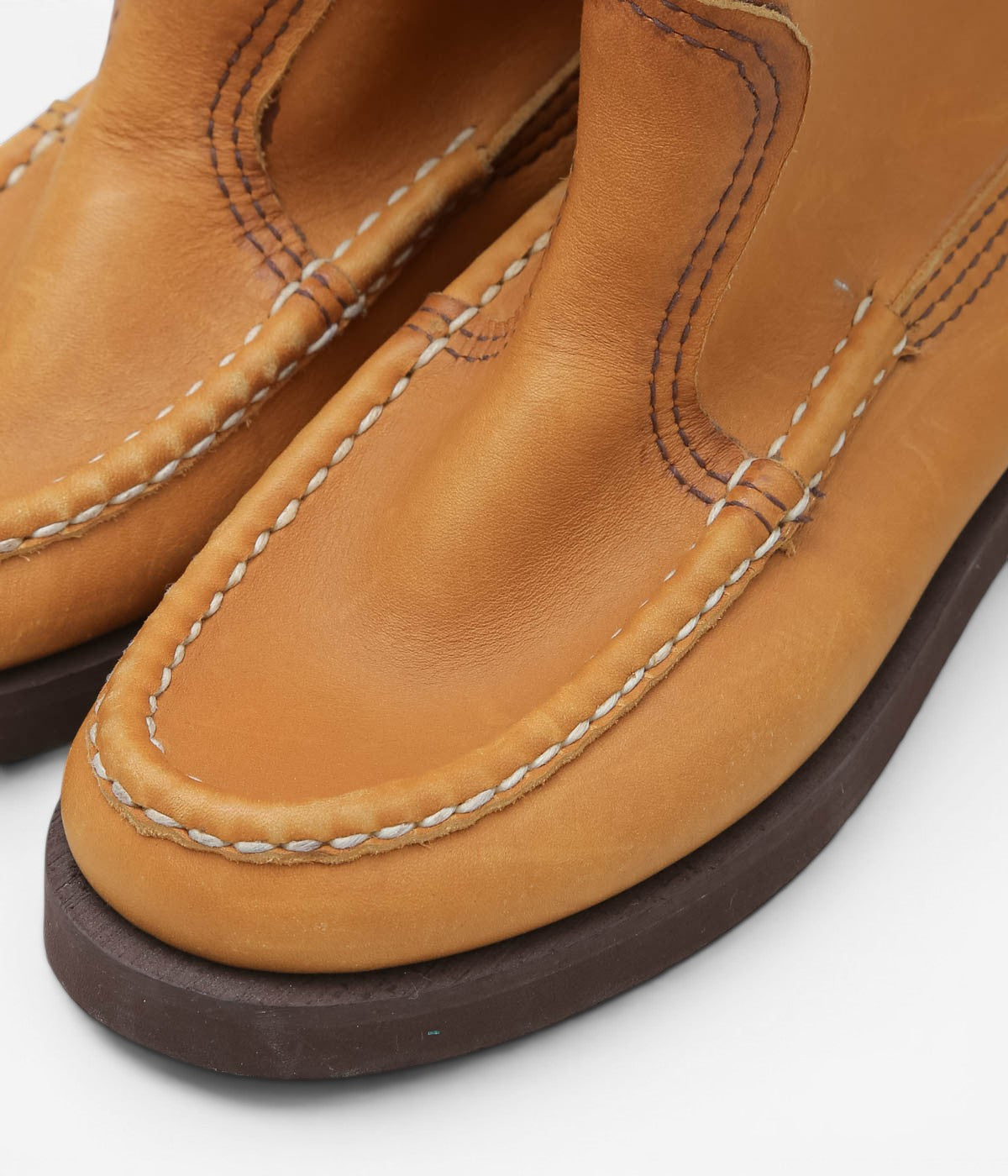 USED&VINTAGE ''90's RUSSELL MOCCASIN LONG KNOCK-A-BOUT BOOT'' (TAN)