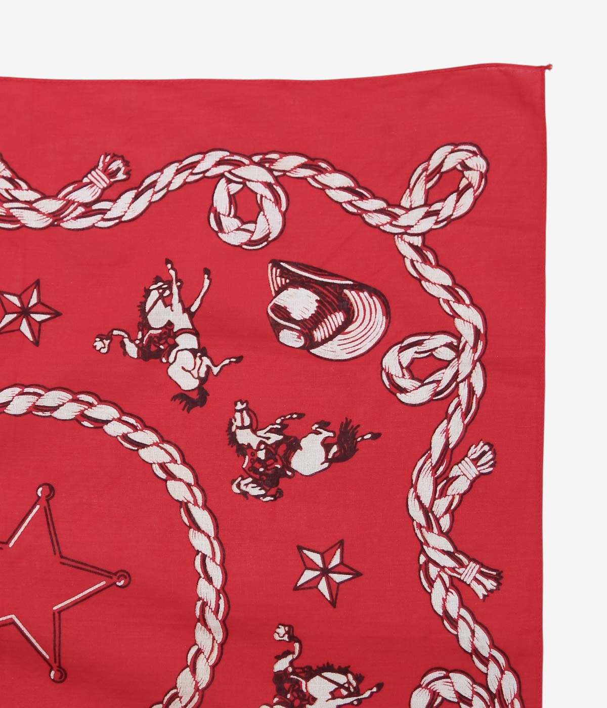 VINTAGE ACCESSORIES "50's MADE IN USA COWBOY BANDANA / RN#13962" (RED)