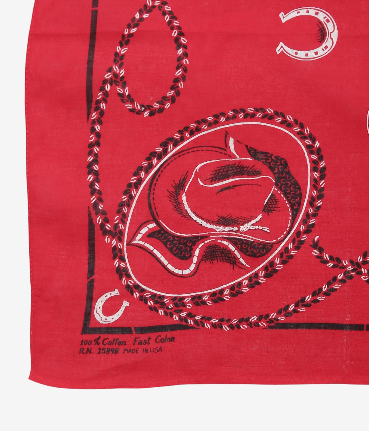 빈티지 액세서리 "MADE IN USA COWBOY BANDANA / RN15898" (레드)