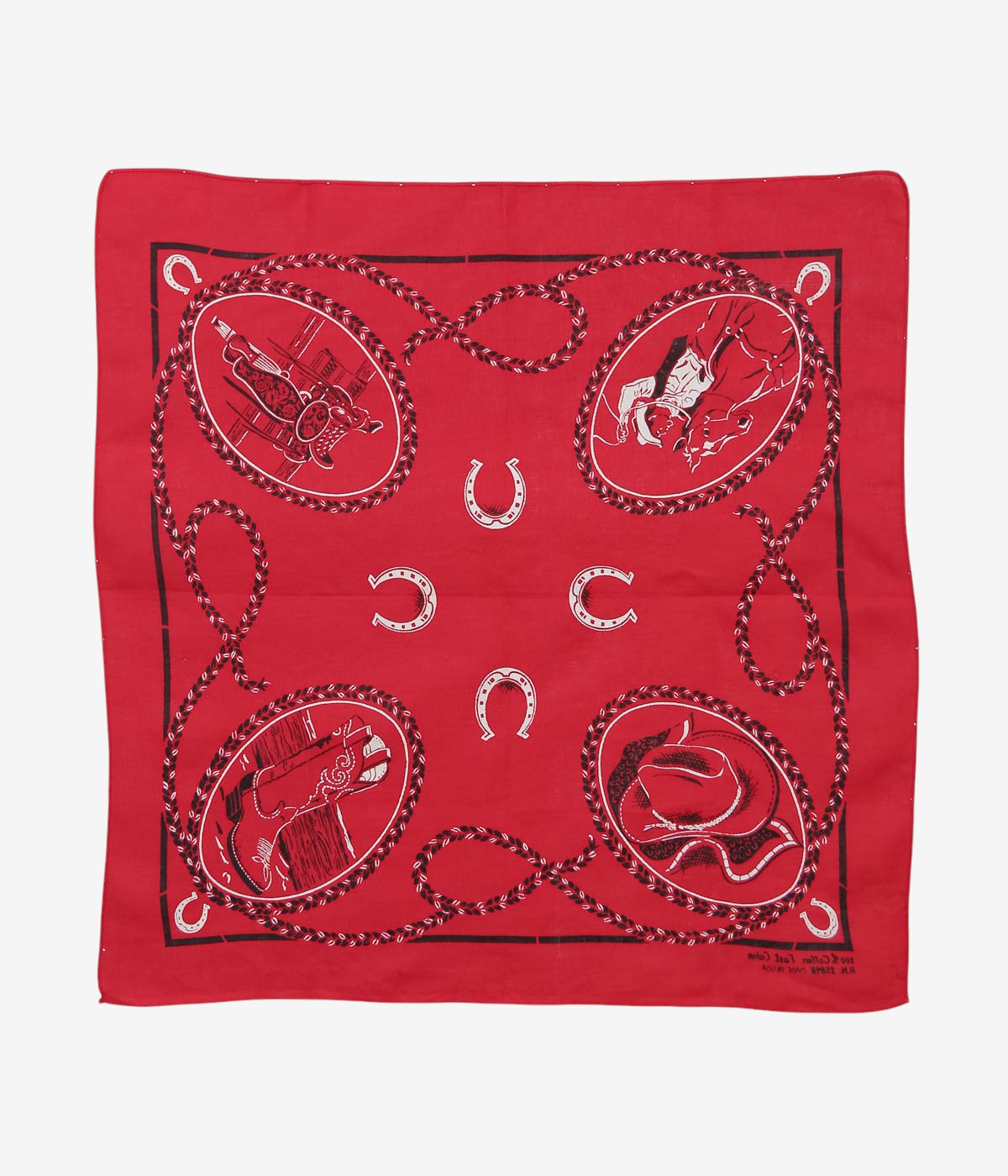 빈티지 액세서리 "MADE IN USA COWBOY BANDANA / RN15898" (레드)