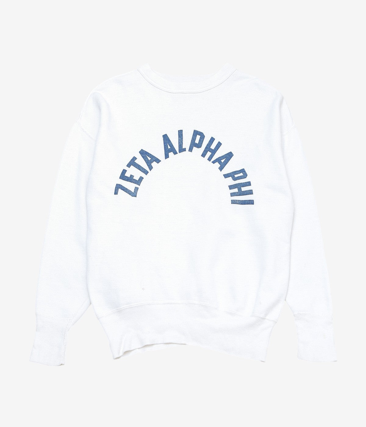 VINTAGE CLOTHING ''1950-60’S CHAMPION "ZETA ALPHA PHI" COLLEGE SWEAT'' (OFF WHITE)