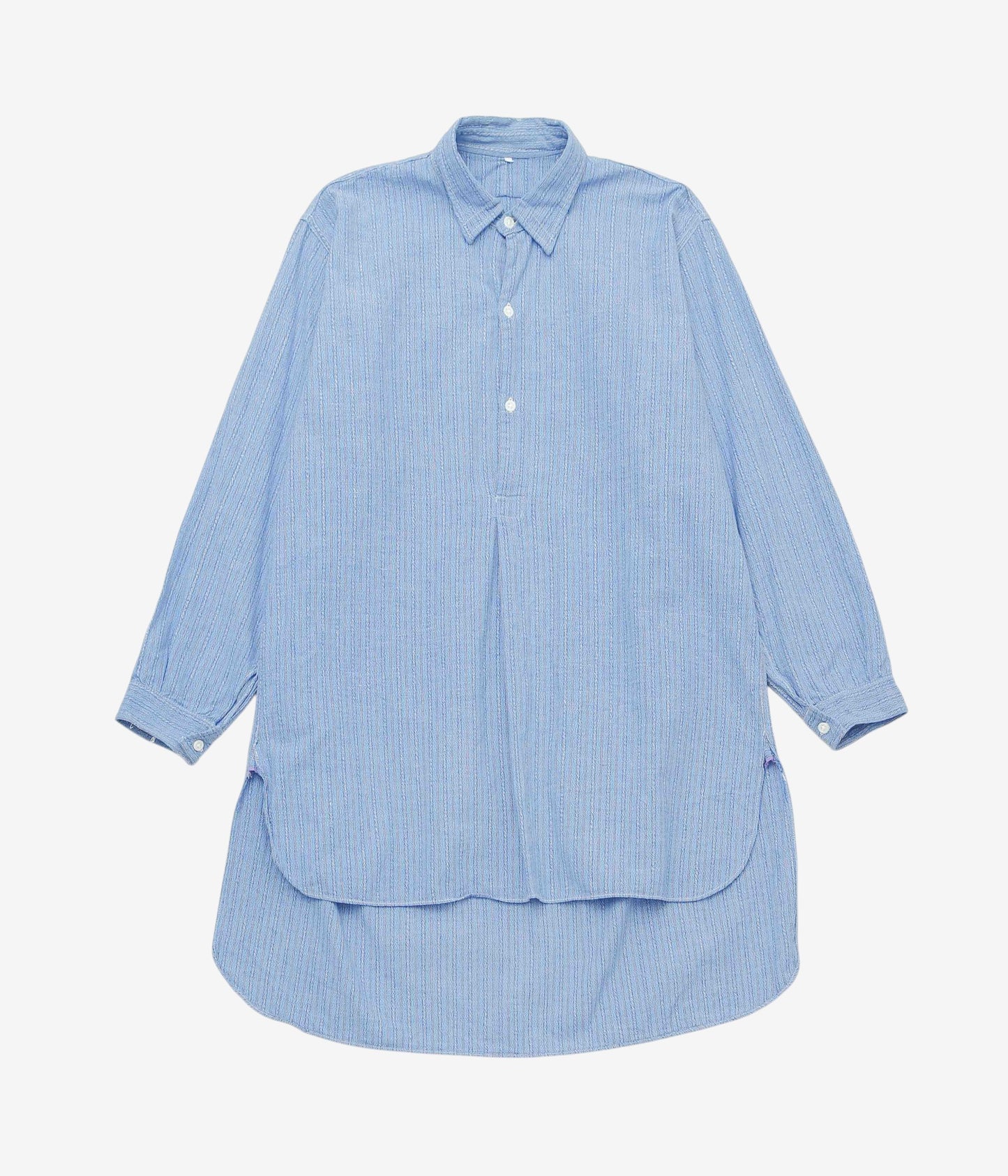 VINTAGE CLOTHING ''1950'S FRENCH BLUE GRANPA SHIRT'' (BLUE STRIPE)