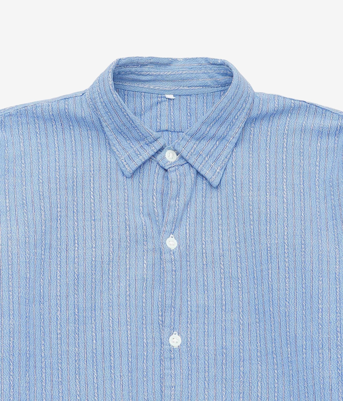 VINTAGE CLOTHING ''1950'S FRENCH BLUE GRANPA SHIRT'' (BLUE STRIPE)