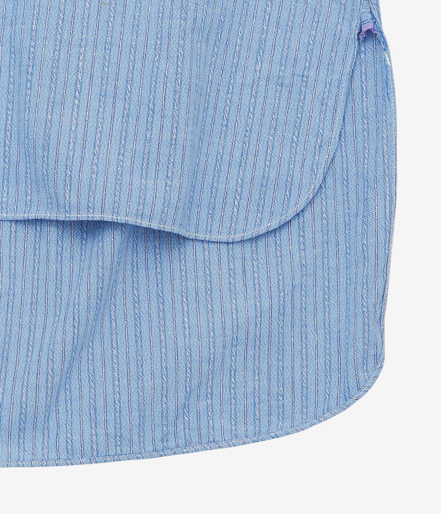 VINTAGE CLOTHING ''1950'S FRENCH BLUE GRANPA SHIRT'' (BLUE STRIPE)