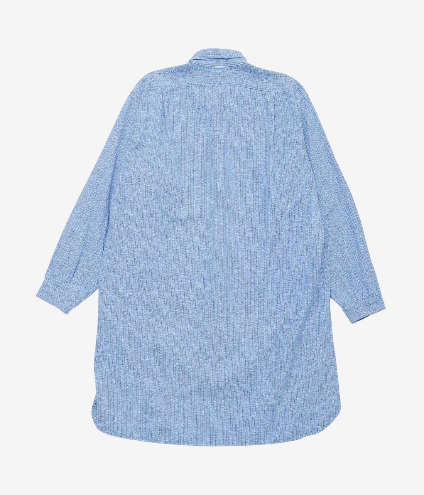 VINTAGE CLOTHING ''1950'S FRENCH BLUE GRANPA SHIRT'' (BLUE STRIPE)