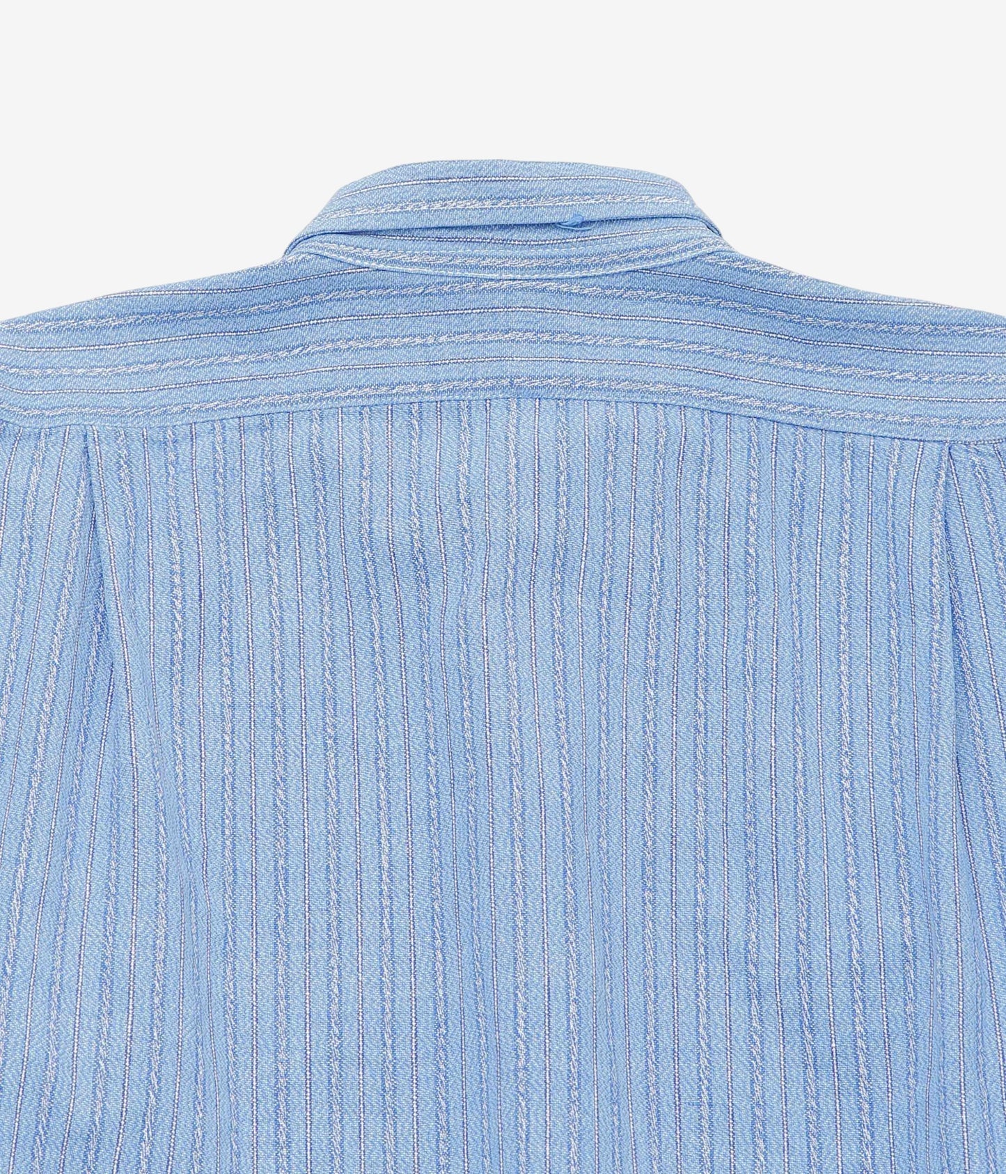 VINTAGE CLOTHING ''1950'S FRENCH BLUE GRANPA SHIRT'' (BLUE STRIPE)