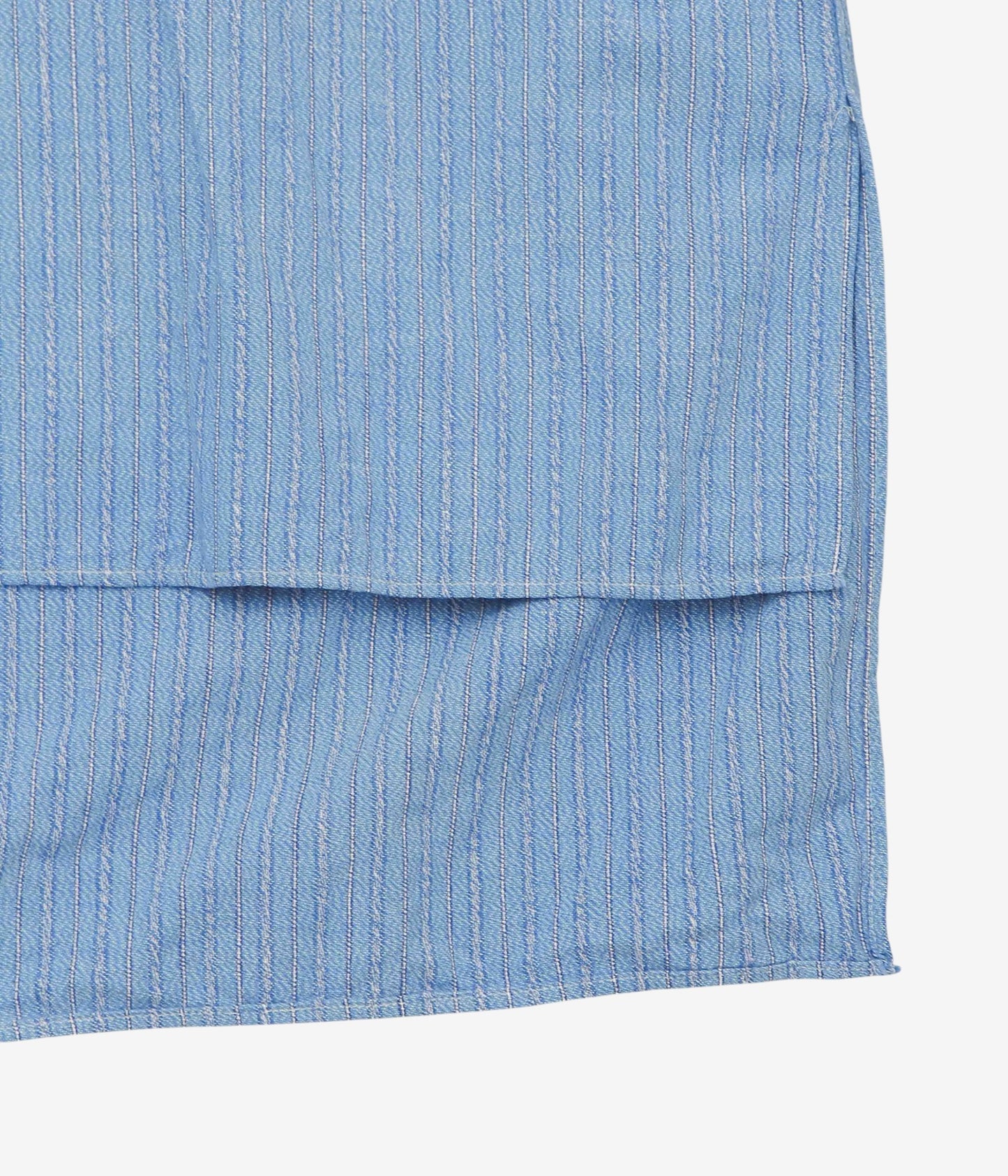 VINTAGE CLOTHING ''1950'S FRENCH BLUE GRANPA SHIRT(CHECK COLLAR)'' (BLUE×CHECK)