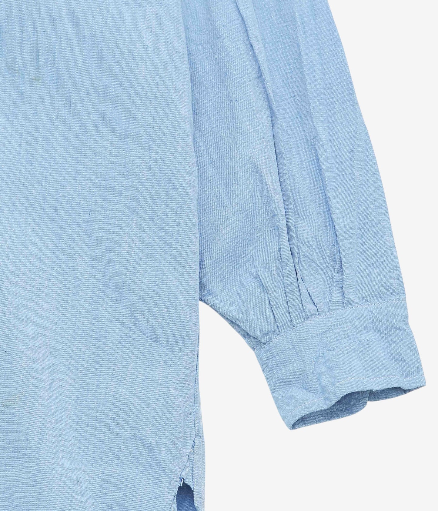 VINTAGE CLOTHING ''1950'S FRENCH BLUE GRANPA SHIRT(PLAIN)'' (BLUE)
