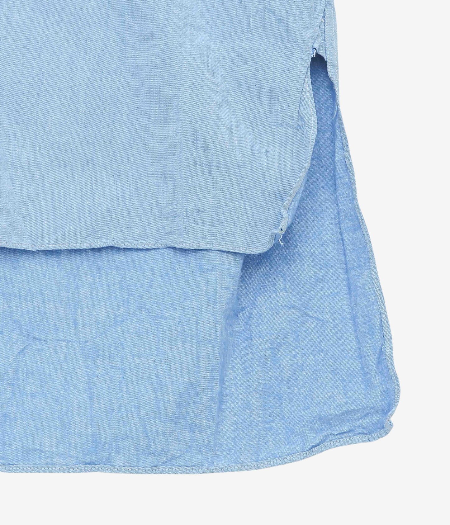 VINTAGE CLOTHING ''1950'S FRENCH BLUE GRANPA SHIRT(PLAIN)'' (BLUE)
