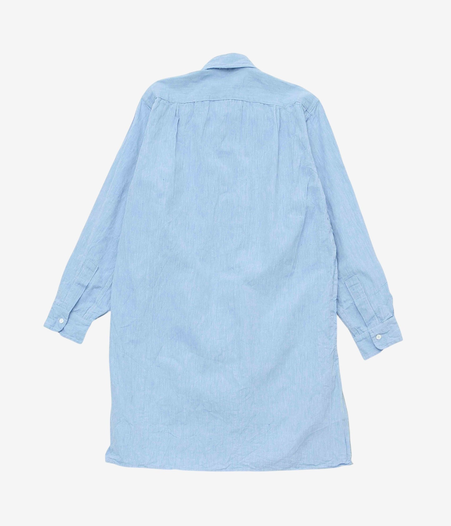 VINTAGE CLOTHING ''1950'S FRENCH BLUE GRANPA SHIRT(PLAIN)'' (BLUE)