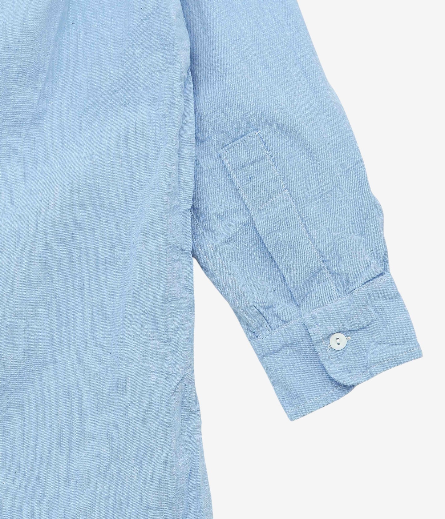 VINTAGE CLOTHING ''1950'S FRENCH BLUE GRANPA SHIRT(PLAIN)'' (BLUE)