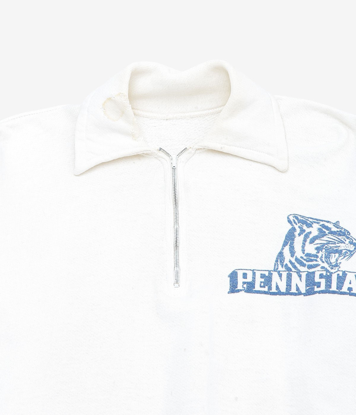 VINTAGE CLOTHING ''1950’S PENN STATE HALF ZIP SWEAT'' (WHITE)
