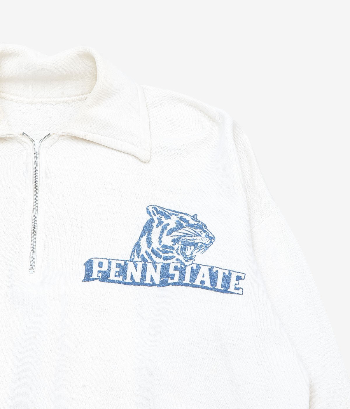 VINTAGE CLOTHING ''1950’S PENN STATE HALF ZIP SWEAT'' (WHITE)