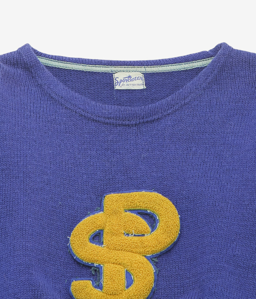 VINTAGE CLOTHING ''1950's WOOL SPORTS SWEATER'' (BLUE)