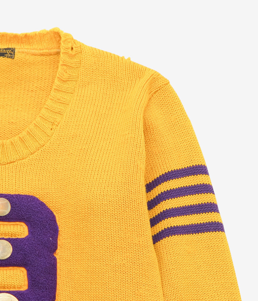 VINTAGE CLOTHING ''1950s WOOL LETTERED KNIT'' (MUSTARD)