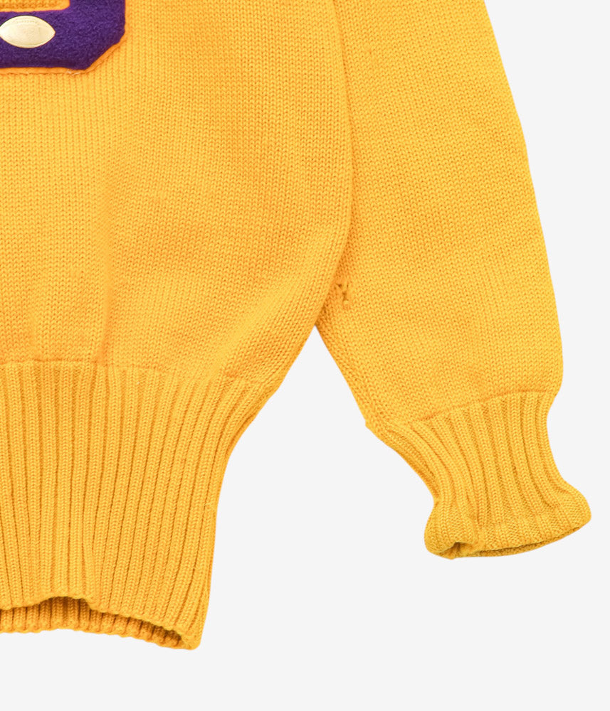 VINTAGE CLOTHING ''1950s WOOL LETTERED KNIT'' (MUSTARD)