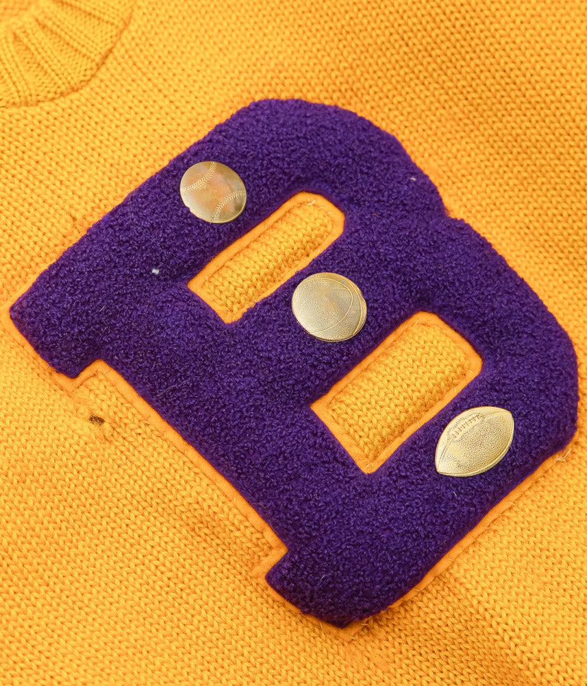 VINTAGE CLOTHING ''1950s WOOL LETTERED KNIT'' (MUSTARD)