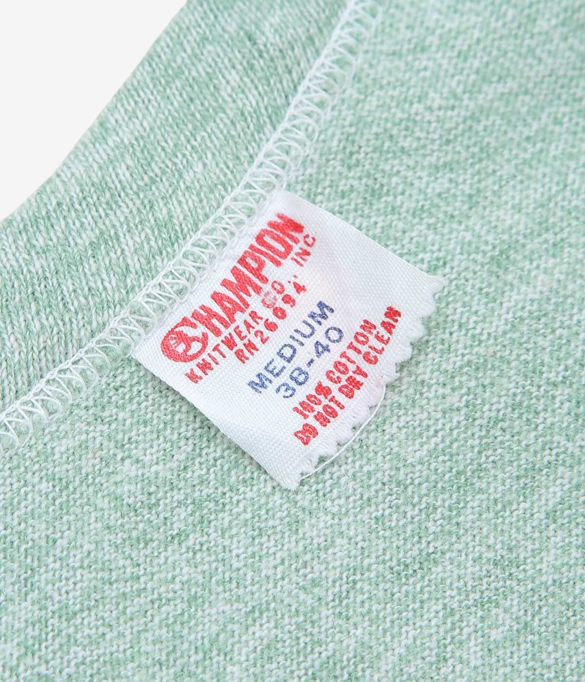 VINTAGE CLOTHING ''1960’S CHAMPION "WISCONSIN" COLLEGE TEE'' (LT.GREEN)