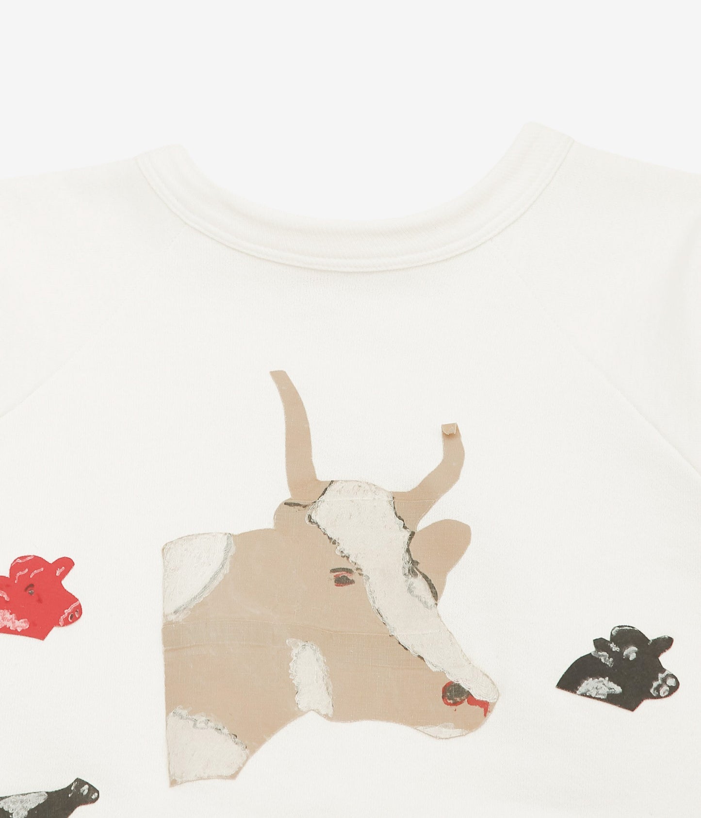 VINTAGE CLOTHING ''1960s HANES COTTON SWEAT W/COW PATCH'' (WHITE)